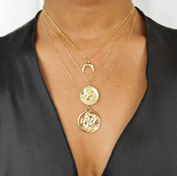 Bee Glam Boutique Jewelry - New Gold Satellite Horn Necklace